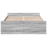 Bed Frame with Drawers without Mattress Grey Sonoma 120x200 cm 3280305