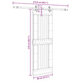 Sliding Door NARVIK Natural and Black 80 x 210 cm 3445330