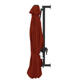 Wall-Mounted Garden Parasol with Metal Pole 300 cm Terracotta 47299