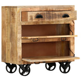 Side Cabinet with Wheel 70x40x75 cm Solid Mango Wood 285829