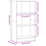 Bookcase Artisian Oak 60x24x109 cm Engineered Wood 857811