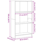 ZNTS Bookcase Artisian Oak 60x24x109 cm Engineered Wood 857811