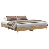 Bed Frame No Mattress Artisan Oak 200x200 cm Engineered Wood 3328707