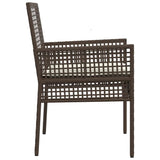Garden Chair 2 pcs Brown 55 x 53 x 85 cm Poly Rattan 42003446