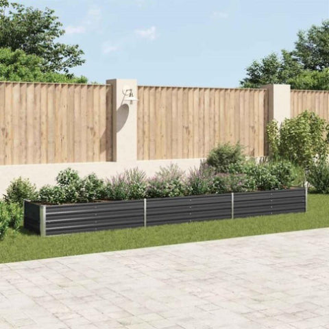 Garden Raised Bed Galvanised Steel 480x80x45 cm Anthracite 47067