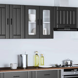 Kitchen Wall Cabinet with Glass Door Porto Black 854148