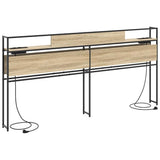 Storage Headboard with Shelf Sonoma oak 200 cm Engineered wood 859661