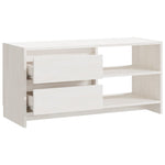 TV Cabinet White 80x31x39 cm Solid Pinewood 809895