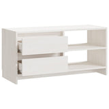 TV Cabinet White 80x31x39 cm Solid Pinewood 809895