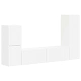 TV Cabinet Set Wall-mounted 4 pcs White Engineered Wood 3409024