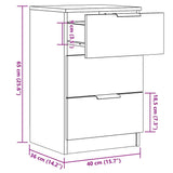 ZNTS Bedside Cabinet Artisan Oak 40x36x65 cm Engineered Wood 856934