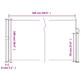 ZNTS Retractable Side Awning Taupe 100x500 cm 4004394