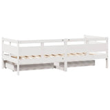 Daybed with Drawers without Mattress White 90x200 cm Solid Wood 3302115