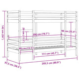 Bunk Bed without Mattress 90x200 cm Solid Wood Pine 3284218