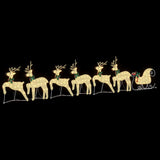 LED Reindeers 7 pcs Gold Fabric 3385890