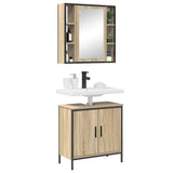 Bathroom Furniture Set with Shelf 2 pcs Brown Engineered wood 3345128