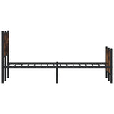 Metal Bed Frame without Mattress Smoked Oak 150x200 cm King Size 3301353