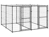 Outdoor Dog Kennel Steel with Roof 4.84 m 3082249