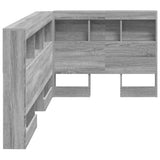 Storage Headboard with Shelf Grey Sonoma 90 cm Engineered Wood 3335458
