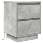 ZNTS Bedside Cabinet with LED Lights Concrete Grey 38x34x50 cm 861289