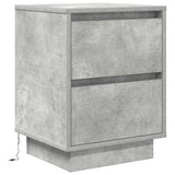 Bedside Cabinets with LED Lights 2 pcs Concrete Grey 38x34x50 cm 861290