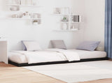 Floor Bed Frame Black Oak 90 x 190 cm Engineered Wood 893525