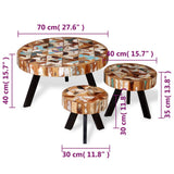 Three Piece Coffee Table Set Solid Reclaimed Wood 244229