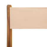 5 Piece Garden Dining Set Beige Fabric and Solid Wood 3281775