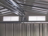 Garden Metal Tool Storage Shed with Sliding Door, Sloped Roof and Floor Foundation, 152 x 132 x T3398P328395