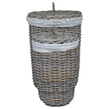 Laundry Basket with Lid 2 pcs Kubu Grey 42020973