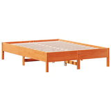 Bed Frame Wax brown Solid pine wood, Plywood Double Durable 842721