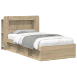 Bed Frame with Storage Sonoma Oak 90 x 190 cm Engineered Wood 3433444