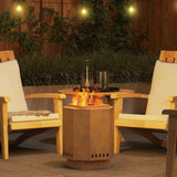 Smokeless Fire Pit Brown 38 x 38 x 51 cm Weathering Steel 858979