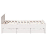 Bed Frame without Mattress with Headboard White 200x200 cm Solid Wood Pine 3308754