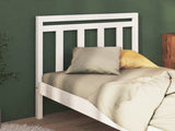 Bed Headboard White 106x4x100 cm Solid Wood Pine 817776
