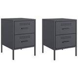 Bedside Cabinets 2 pcs Anthracite 36x39x50.5 cm Steel 842927