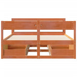 Bed Frame without Mattress Wax Brown 140x190 cm Solid Wood Pine 3306395