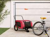 Pet Bike Trailer Red and Black Oxford Fabric and Iron 94027