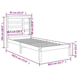 Bed Frame without Mattress Solid Wood 75x190 cm Small Single Small Single 3105755