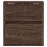 TV Wall Cabinet with LED Lights Brown Oak 41x31x45 cm 852283