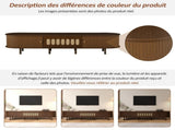 180*40*40cm Oval TV Stand in Dark Walnut, Rattan Design - MDF Design, 30 kg Load Capacity, Roll-Up N605P439647N