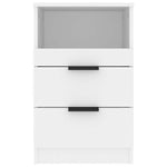 Bedside Cabinets 2 pcs White Engineered Wood 811233