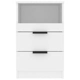 Bedside Cabinets 2 pcs White Engineered Wood 811233