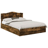 Storage Bed with Drawer Smoked Oak 140 x 190 cm Engineered Wood 3413100