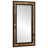 Mirror Black and Brown 90 x 2 x 50 cm Solid Wood Acacia 374118