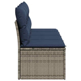 Garden Sofa with Cushion Grey 220 x 62 x 69 cm Poly Rattan 366151