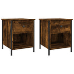 ZNTS Bedside Cabinets 2 pcs Smoked Oak 40x42x50 cm Engineered Wood 825938