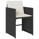 11 Piece Garden Dining Set with Cushions Black Poly Rattan 3211146