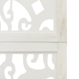 Room Divider 4 Panels White Solid Wood Paulownia 358740