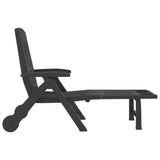 Folding Sun Lounger with Wheels Anthracite PP 364698